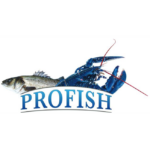 Logo de Profish avec un poisson et une langouste, soulignant l'activité de produits de la mer.